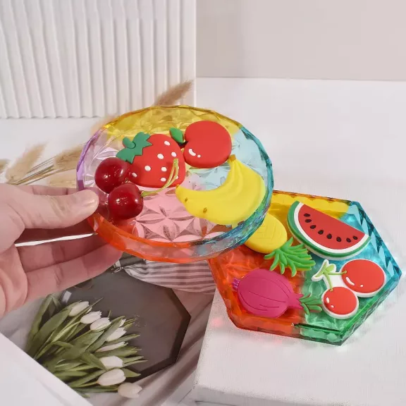 Szilikon öntőforma - körmintás alátét, kerek