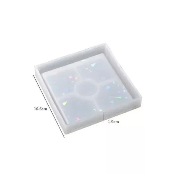 Szilikon öntőforma - hologramos alátét, négyzet 1.