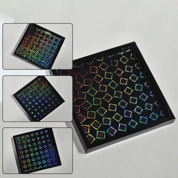 Szilikon öntőforma - hologramos alátét, négyzet 3.