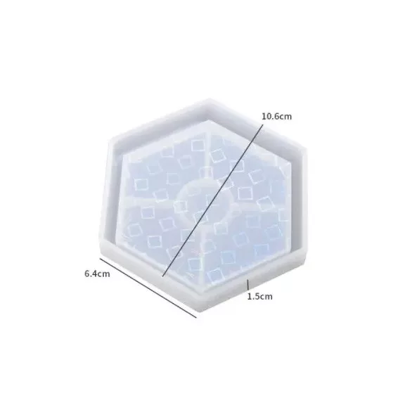 Szilikon öntőforma - hologramos alátét, hatszög 2.