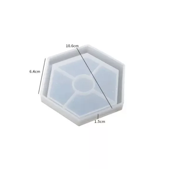 Szilikon öntőforma - hologramos alátét, hatszög 3.