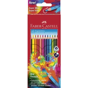   FABER-CASTELL Papagáj színes ceruza készlet, háromszögletű - 12 db-os