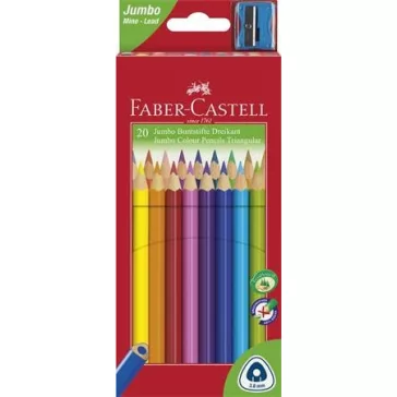   FABER-CASTELL Jumbo színes ceruza készlet, háromszögletű - 20 db-os