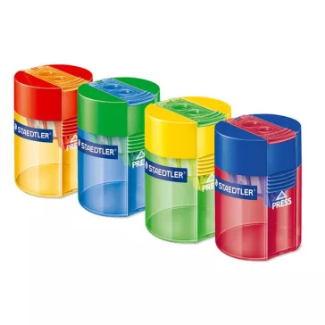   STAEDTLER 512 hegyező, kétlyukú, tartályos - vegyes színek