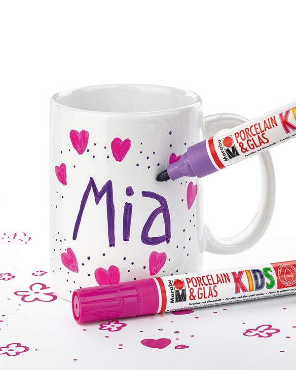 Bögrefestés Marabu KiDS porcelán filctollal