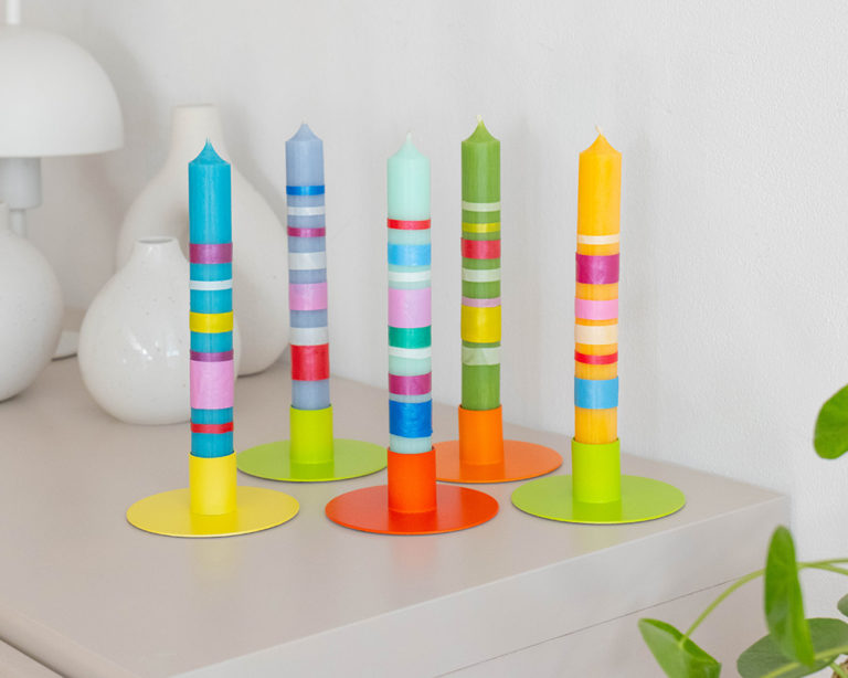 Csíkos gyertyák viaszlapokból, Marabu Candle Pennel