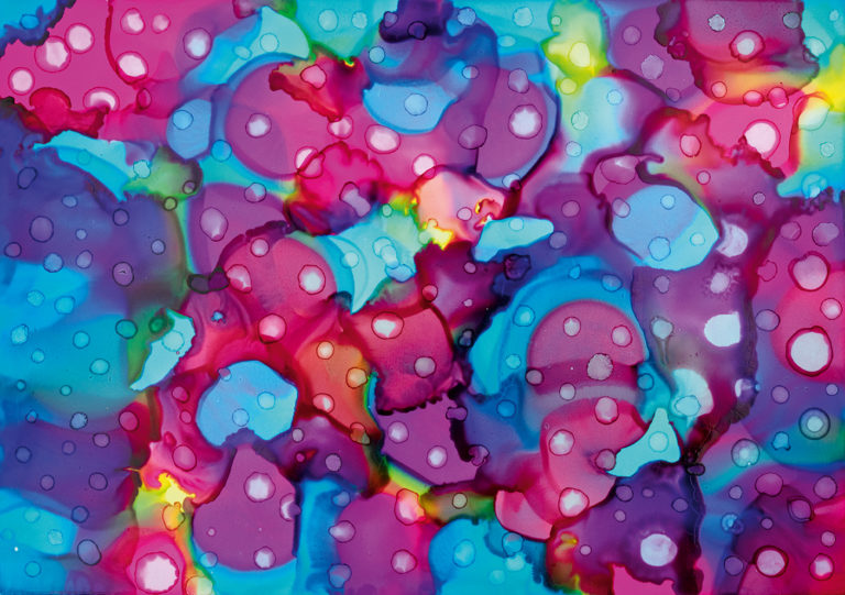Dots technika Marabu Alcohol Ink tintával