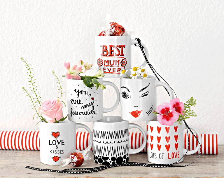 Feliratos bögrék Marabu porcelánfilccel