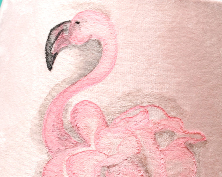 A flamingó motívum közelről