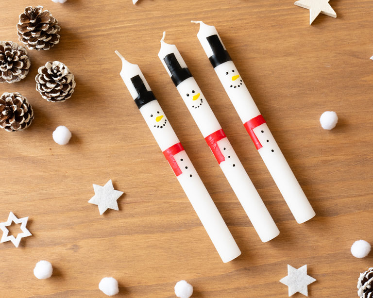 Hóember gyertyák Marabu Candle Pen gyertyafestő tollal