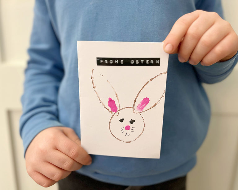 Húsvéti nyuszi nyomdázás papírgurigával és Marabu KiDS ujjfestékkel