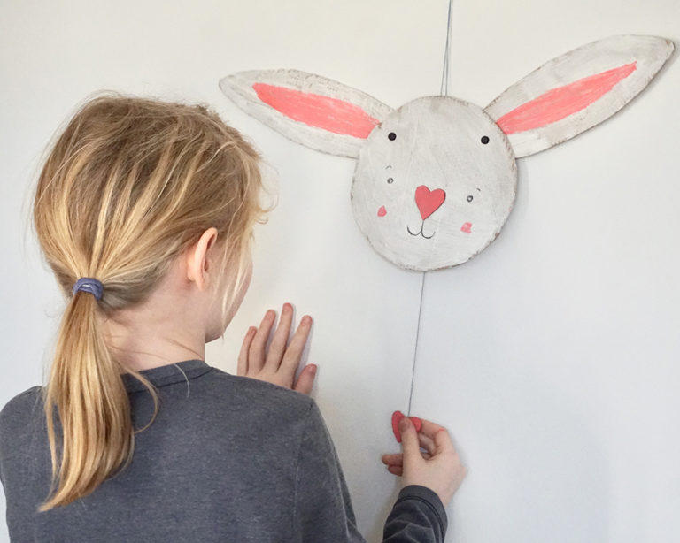 Mozgatható nyuszi kartonból, Marabu KiDS Little Artist festékkel