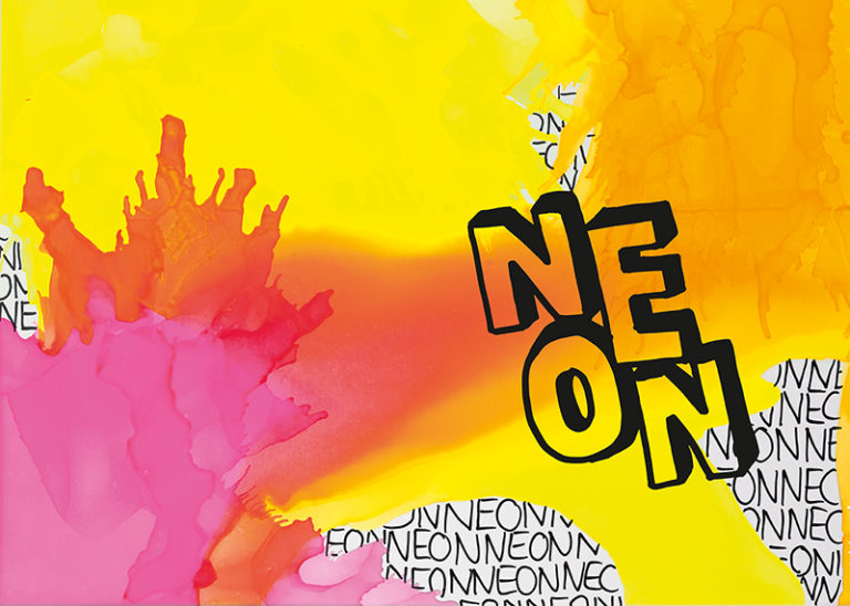 Neon alkoholos tinta felület