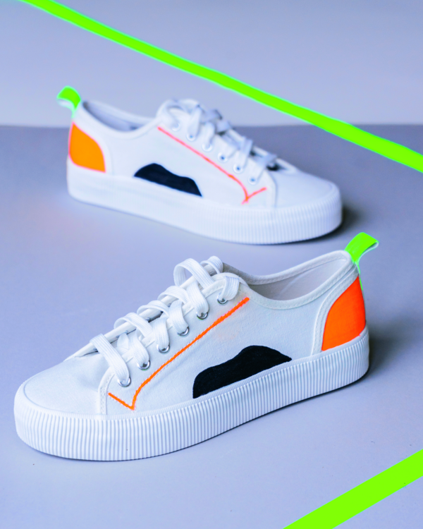Neon vászoncipő festése Marabu Textil Neon festékkel