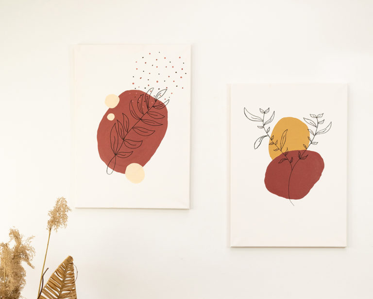One line art vászonkép Marabu akrilfestékkel és YONO markerrel
