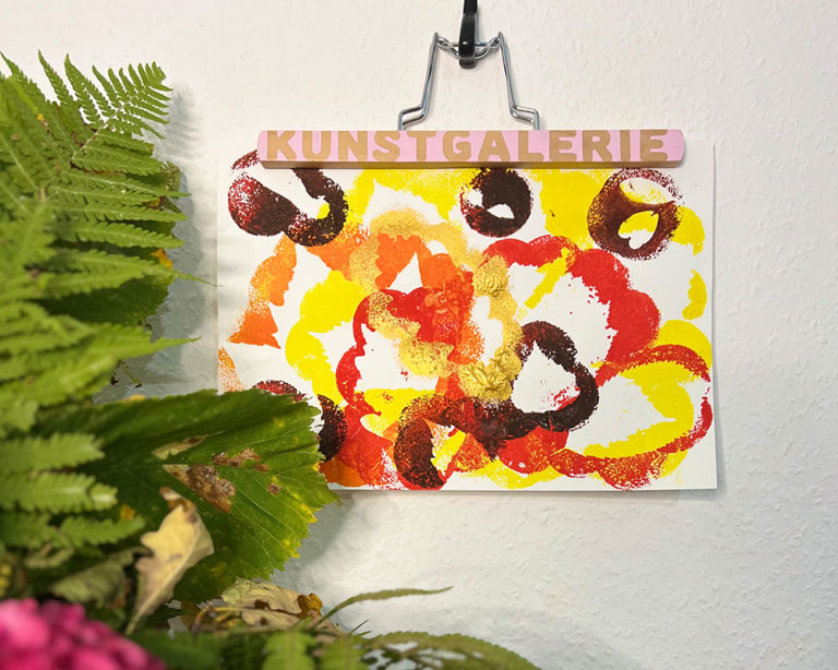 Őszi levelek stencilezése Marabu KiDS Little Artist festékkel
