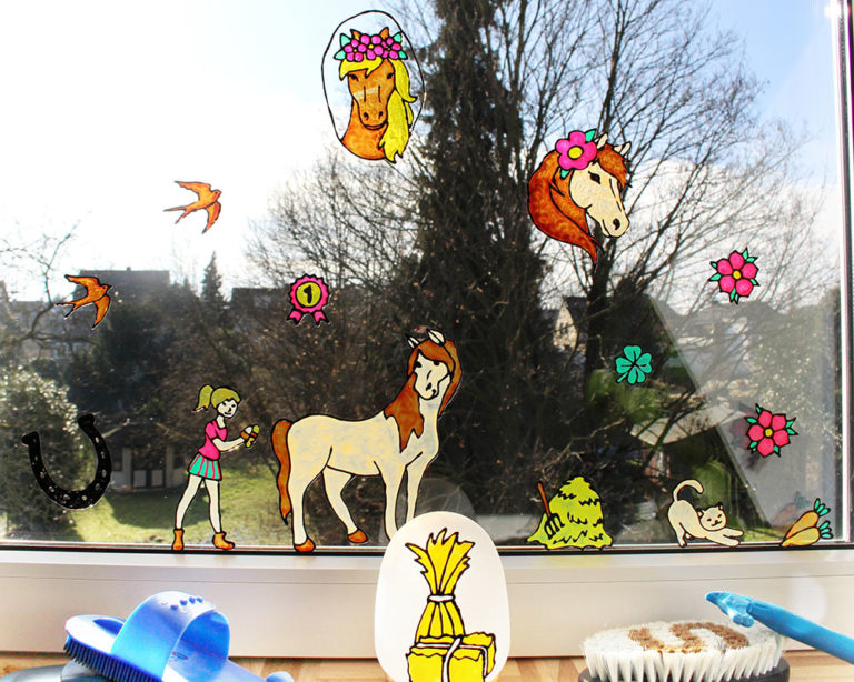 Pónis ablakdísz Marabu KiDS Window Color festékkel