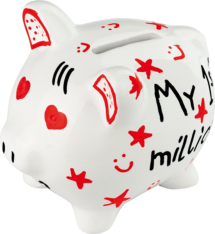 Színes minta a malacperselyen
